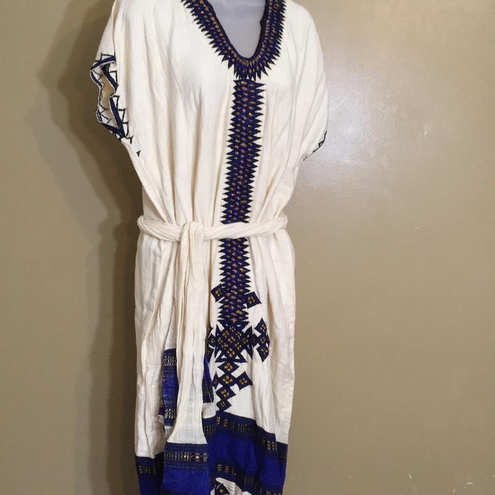 Ethiopian v-neck coffee dress - Authentic!